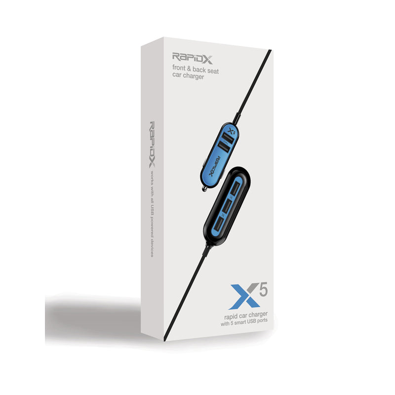 RAPIDX - RapidX X5 5 USB Car Charger [RX-X5USBB]