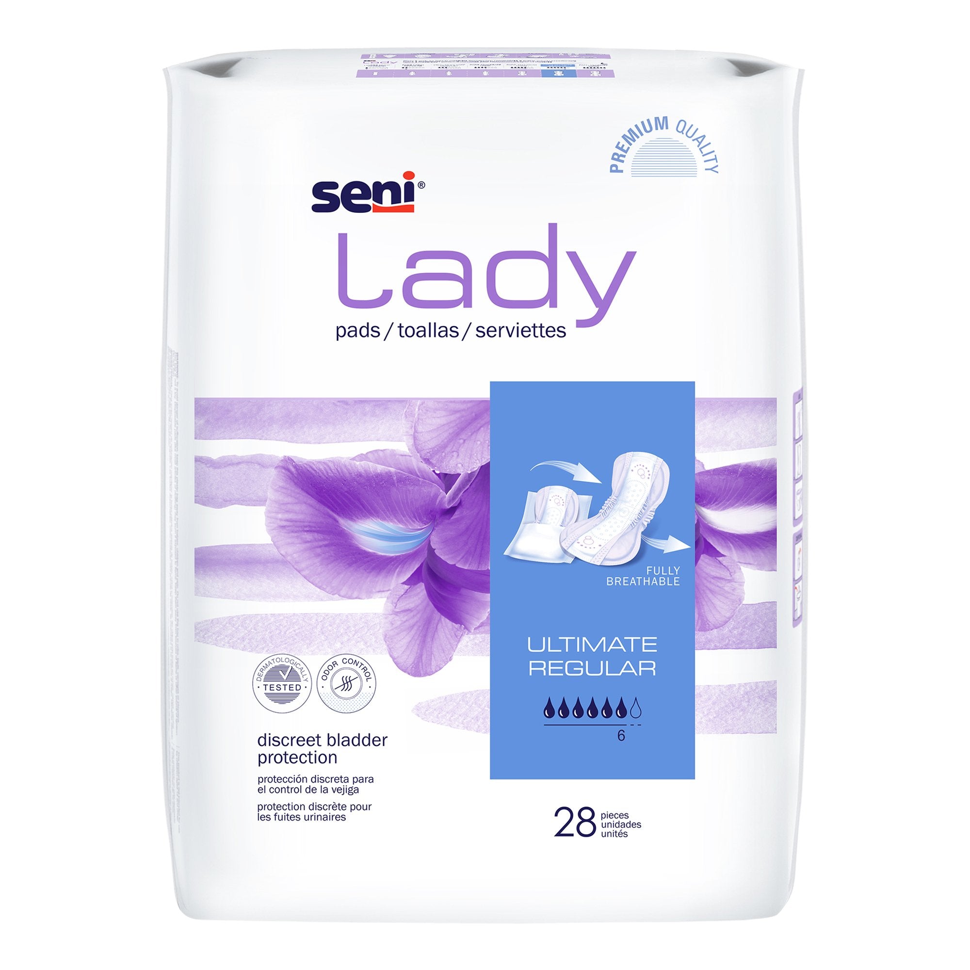 TZMO USA Inc - Bladder Control Pad Seni® Lady Ultimate 14.4 Inch Length Heavy Absorbency Super Absorbent Core One Size Fits Most [28/PK]