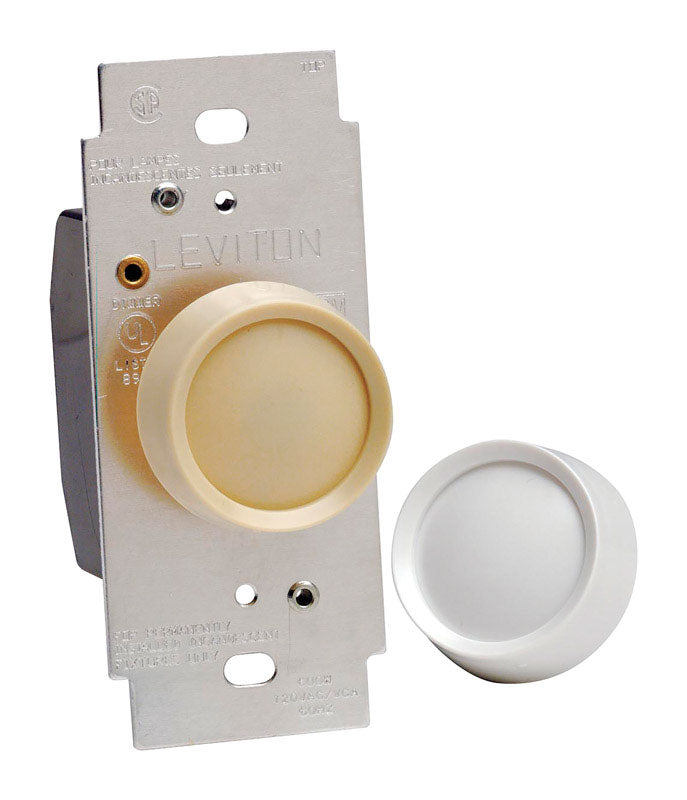 LEVITON - Leviton Trimatron Light Almond & White 600 W Rotary Dimmer Knob 1 pk [RDL06-TW]
