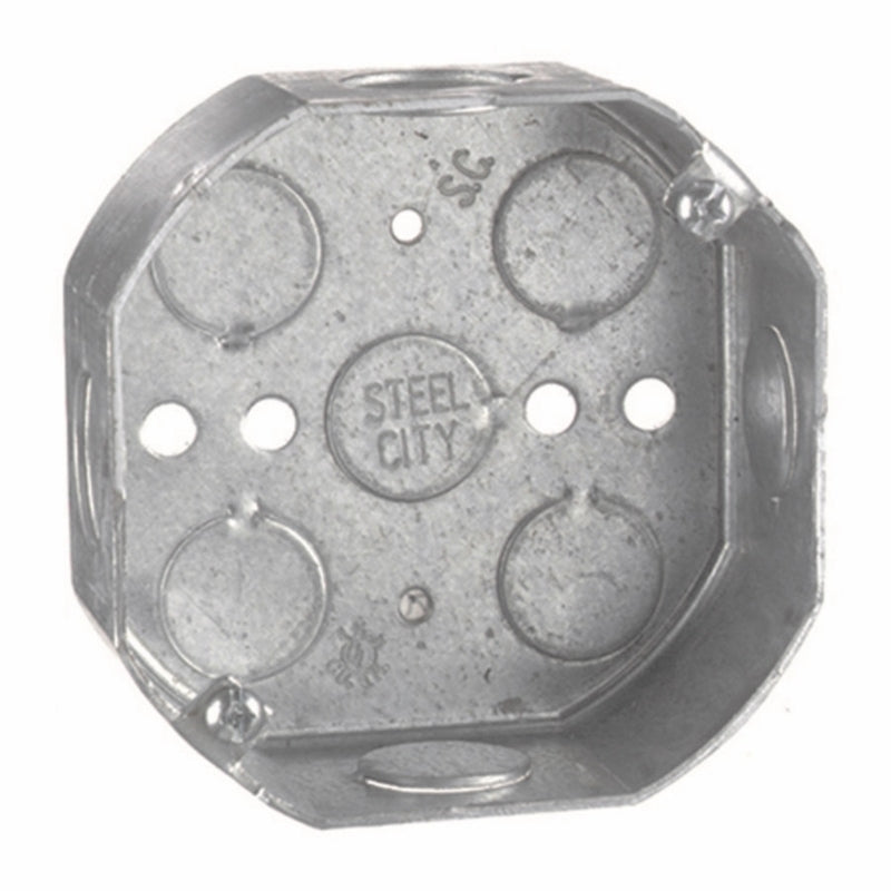 STEEL CITY - Steel City 15.8 cu in Octagon Galvanized Steel Electrical Ceiling Box Silver [54151.75]