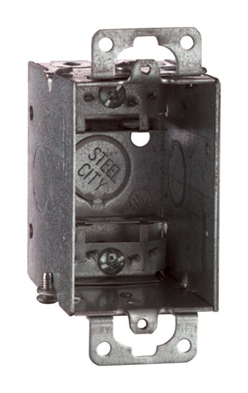 STEEL CITY - Steel City 12.5 cu in Rectangle Galvanized Steel 1 gang Switch Box Silver [LXOW-25]