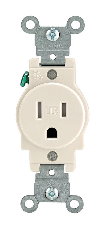LEVITON - Leviton 15 amps 125 V Single Light Almond Tamper Resistant Outlet 5-15R 1 pk