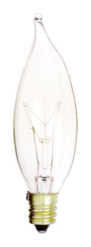SATCO - Satco 15 W CA9 Decorative Incandescent Bulb E12 (Candelabra) Soft White 1 pk - Case of 25