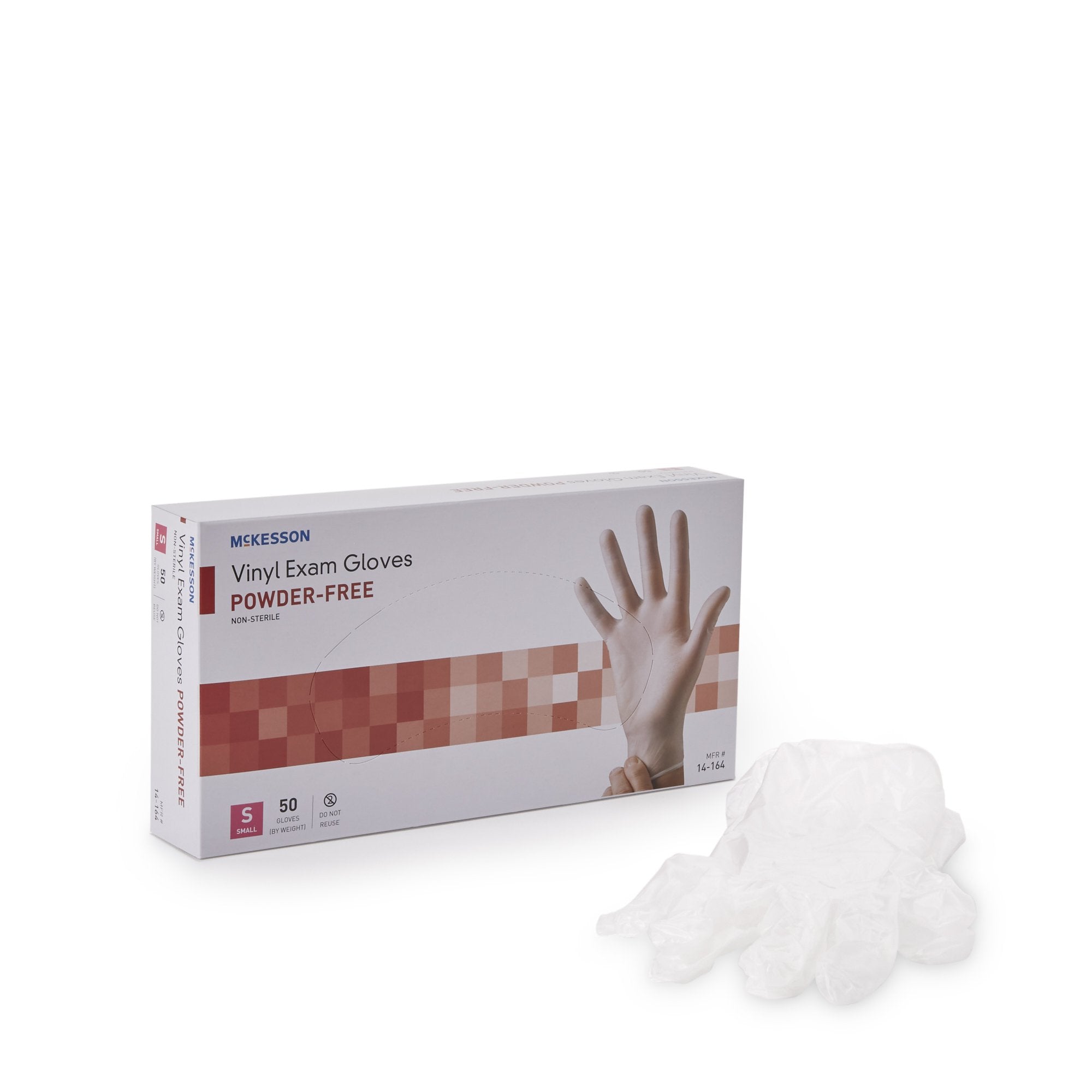 McKesson Brand - Exam Glove McKesson Confiderm® Small NonSterile Vinyl Standard Cuff Length Smooth Clear Not Rated [50/BX]