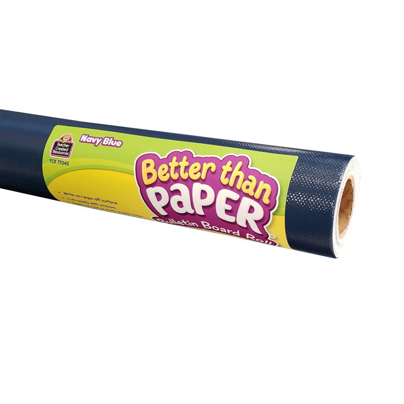 TEACHER CREATED RESOURCES - Better Than Paper® Bulletin Board Roll, 4' x 12', Navy Blue, Pack of 4