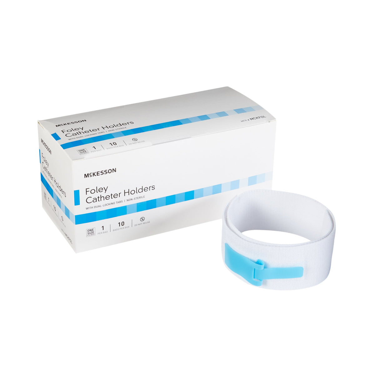 McKesson Brand - Leg Strap McKesson 2 X 24 Inch Length, Dual-Locking Tabs, Stretch Material, Hook and Loop Closure, Nonsterile [10/BX]