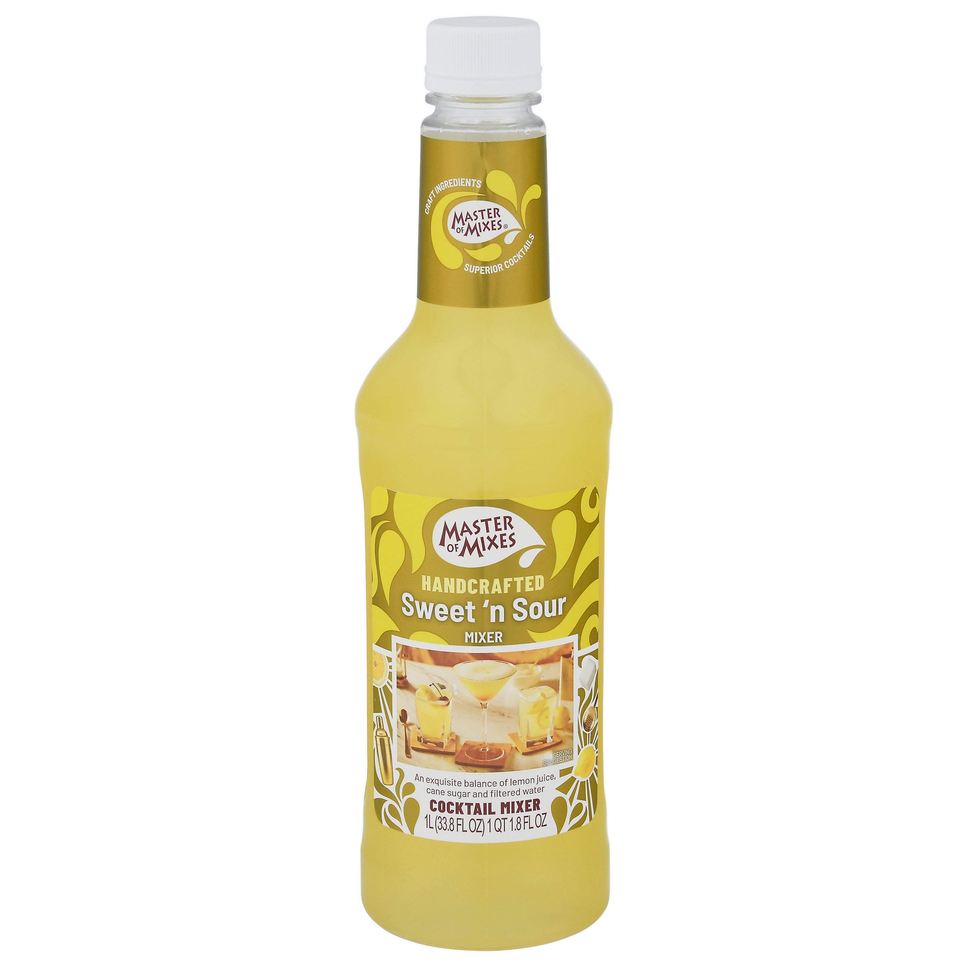 Master of Mixes Handcrafted Sweet 'n Sour Cocktail Mixer 33.8 fl oz - Case of 12