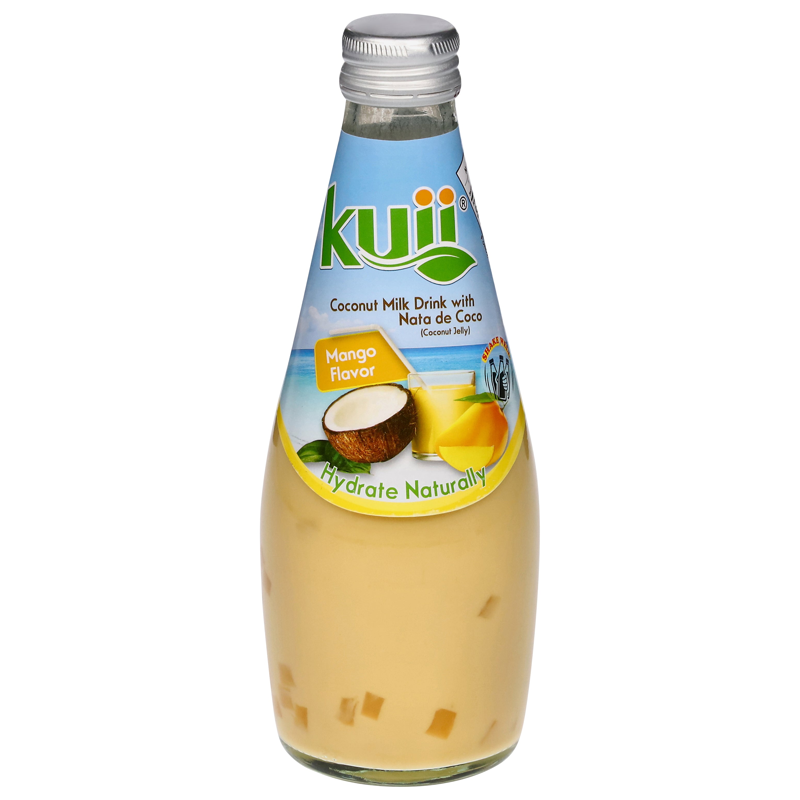 Kuii Mango Flavor Coconut Milk Drink with Nata de Coco 9.8 fl oz - Case of 12