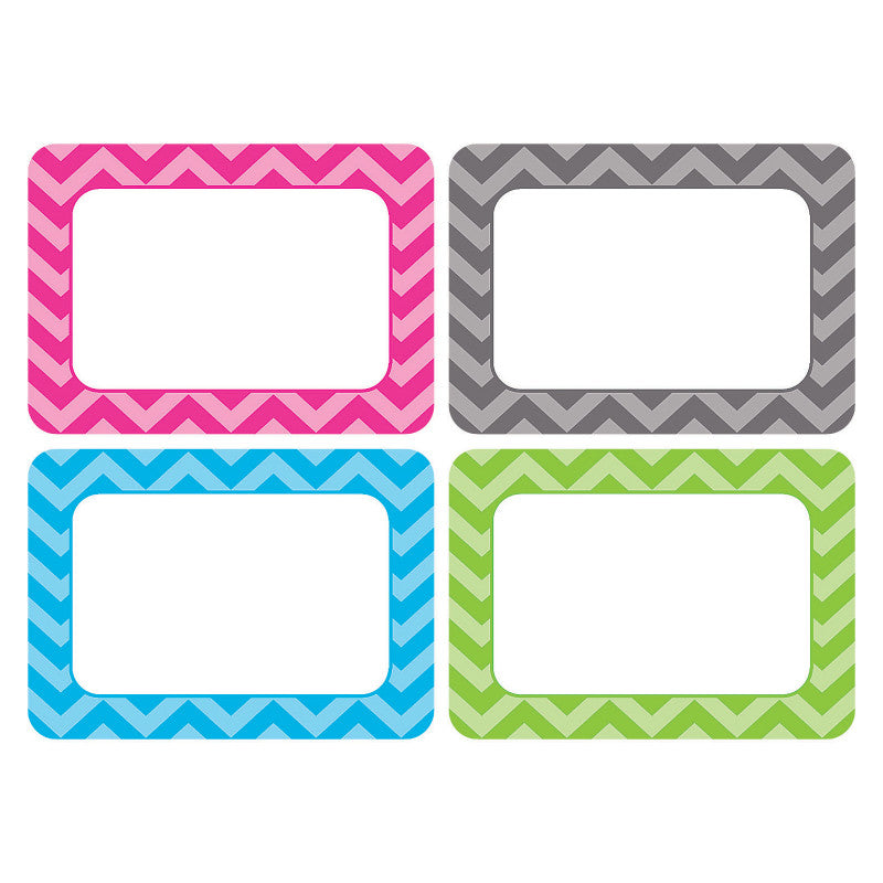 TEACHER CREATED RESOURCES - Chevron Name Tags, Assorted, 36 Per Pack, 6 Packs