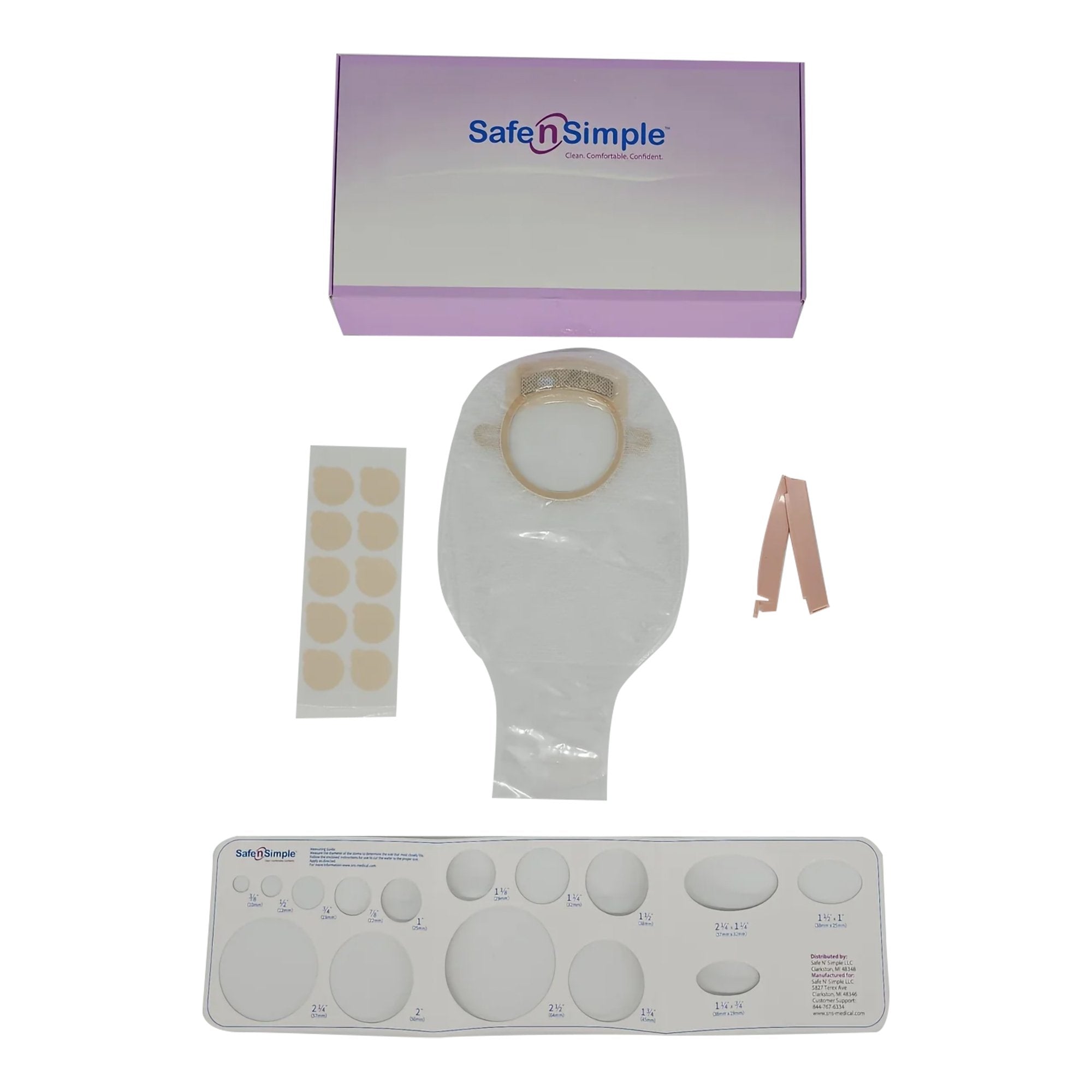 Safe N Simple - Ostomy Pouch Safe n Simple™ Two-Piece System 12 Inch Length Without Barrier Drainable [10/BX] (1242508_BX)