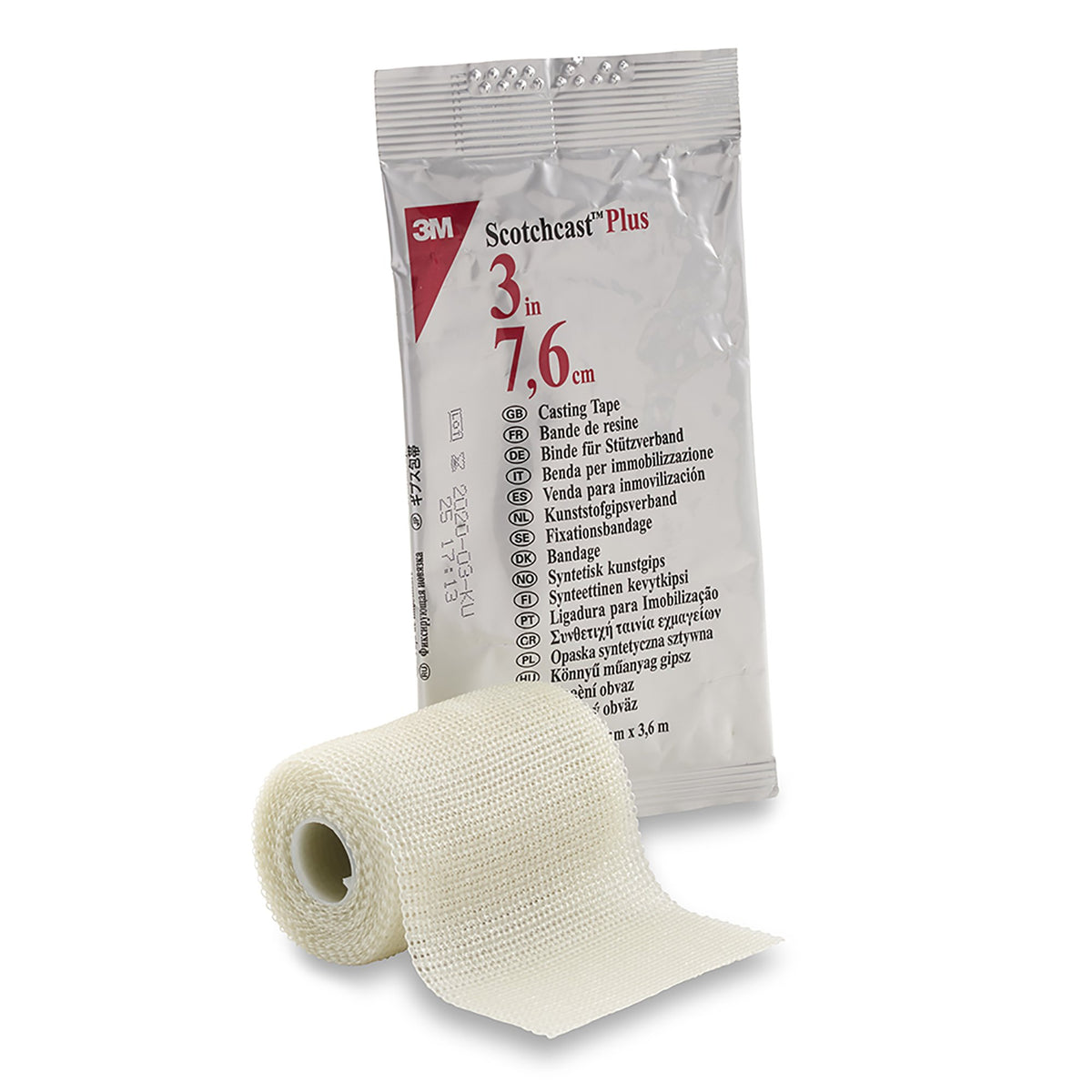 Solventum Corporation - Cast Tape 3M™ Scotchcast™ Plus 3 Inch X 12 Foot Fiberglass / Resin White [10/BX]