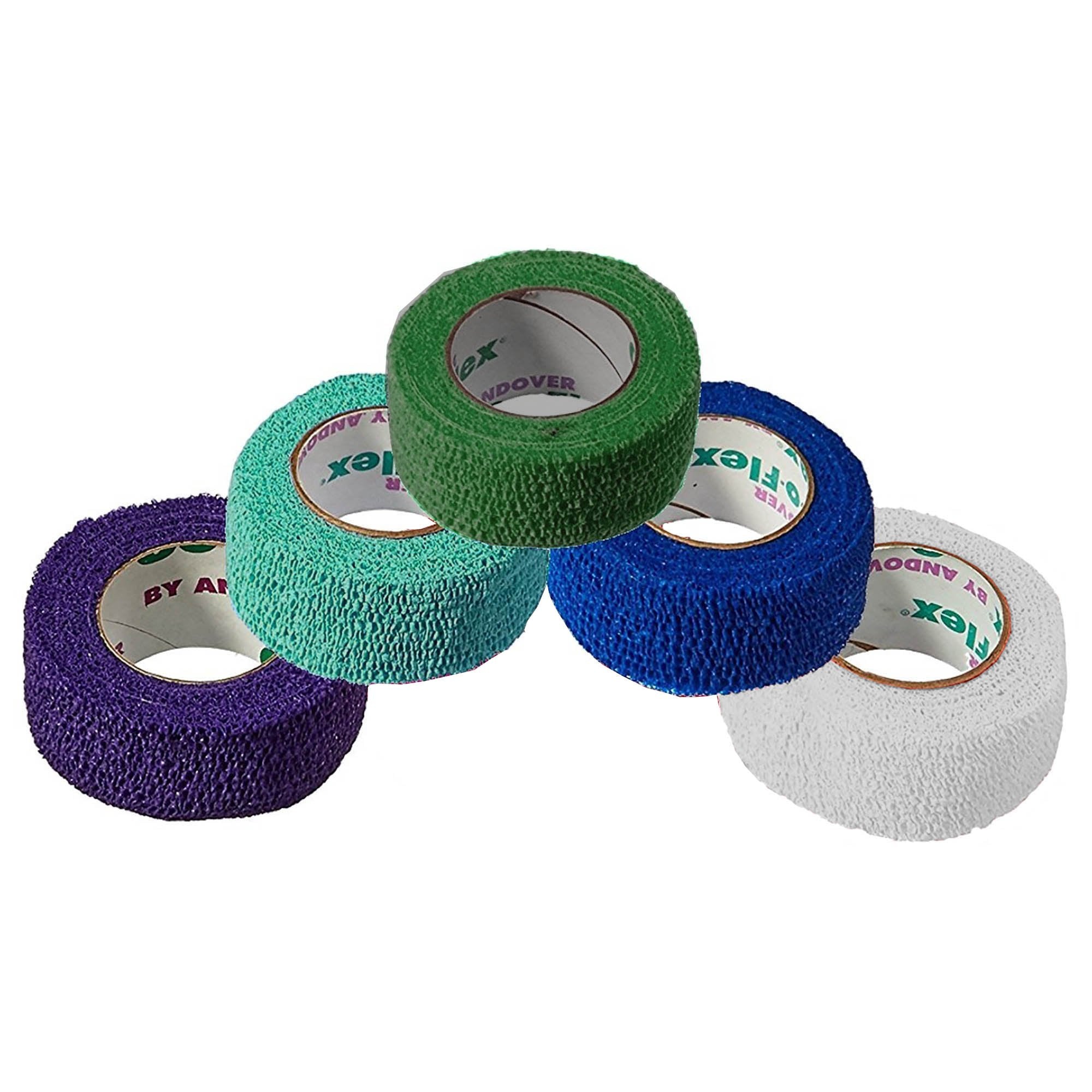Andover Coated Products - Cohesive Bandage CoFlex® NL 1 Inch X 5 Yard Self-Adherent Closure Teal / Blue / White / Purple / Green NonSterile 12 lbs. Tensile Strength [1/RL]