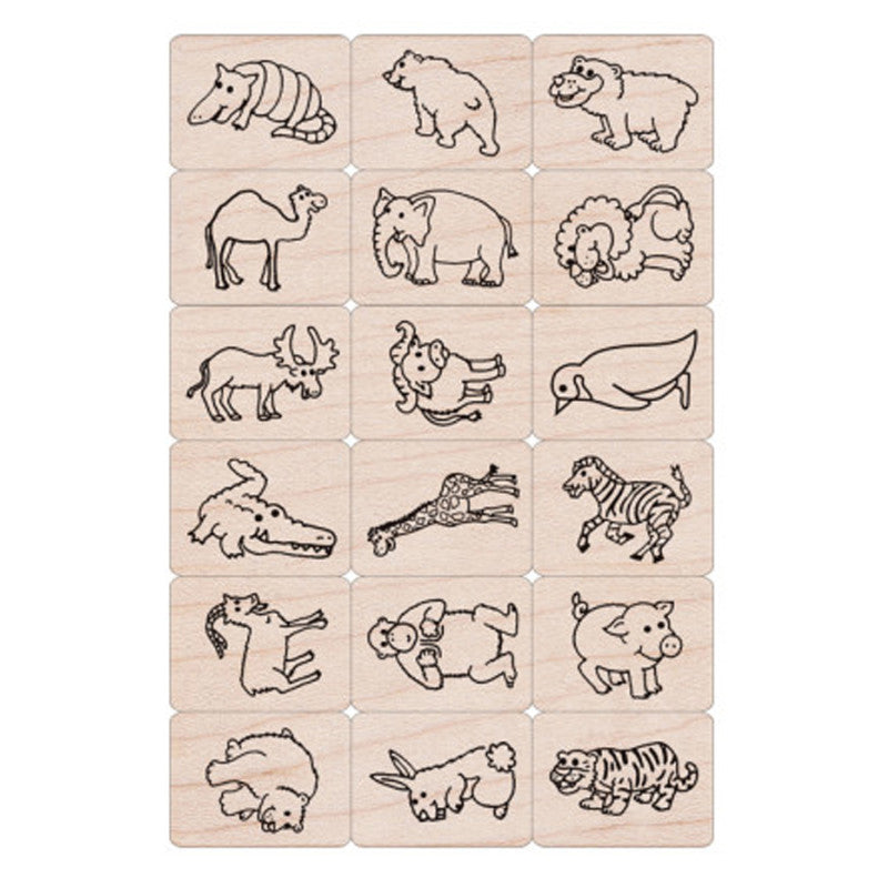 HERO ARTS - Ink 'n' Stamp Fun Animals Stamps, Set of 18