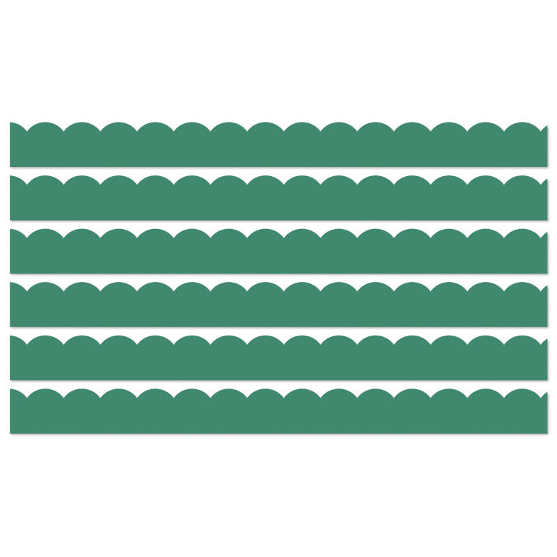 CARSON DELLOSA EDUCATION - Grow Together Jade Green Scalloped Borders, 39 Feet Per Pack, 6 Packs
