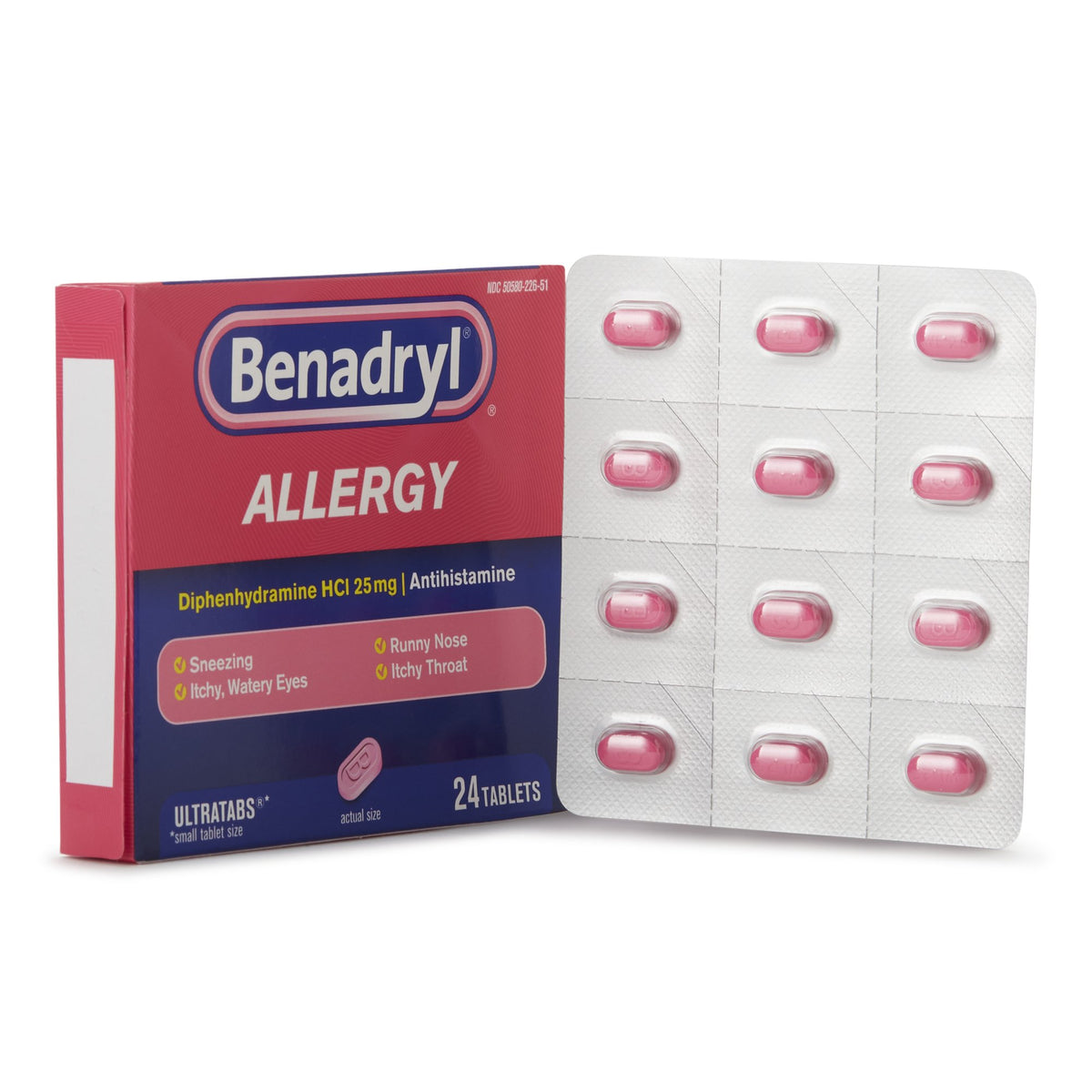 J & J Sales - Allergy Relief Benadryl® 25 mg Strength Tablet 24 per Box [24/CT]