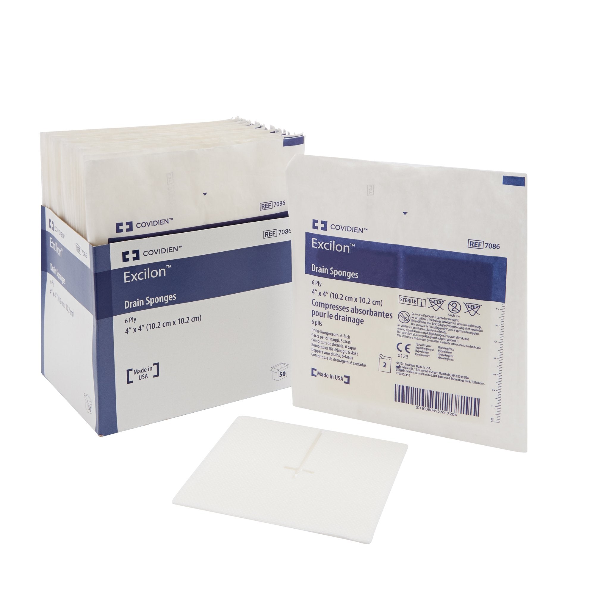 Cardinal - Drain Sponge Excilon™ 4 X 4 Inch 6-Ply Sterile 2 per Pack [25/TR]