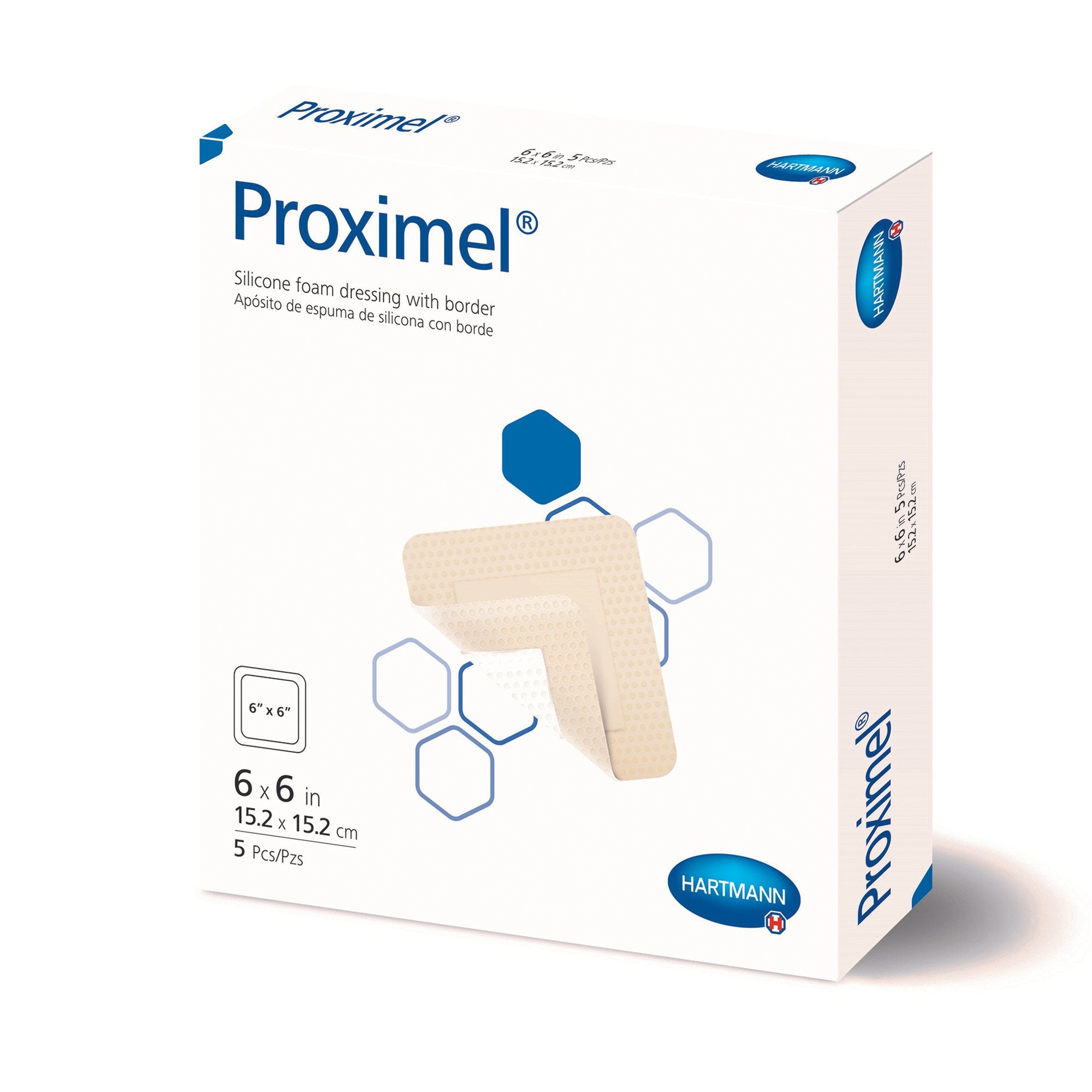 Hartmann - Foam Dressing Proximel® 6 X 6 Inch With Border Waterproof Film Backing Silicone Adhesive Square Sterile [1/EA]