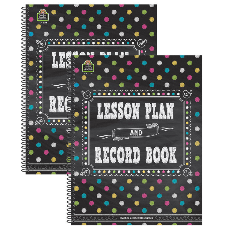 TEACHER CREATED RESOURCES - Chalkboard Brights Lesson Plan and Record Book, Pack of 2