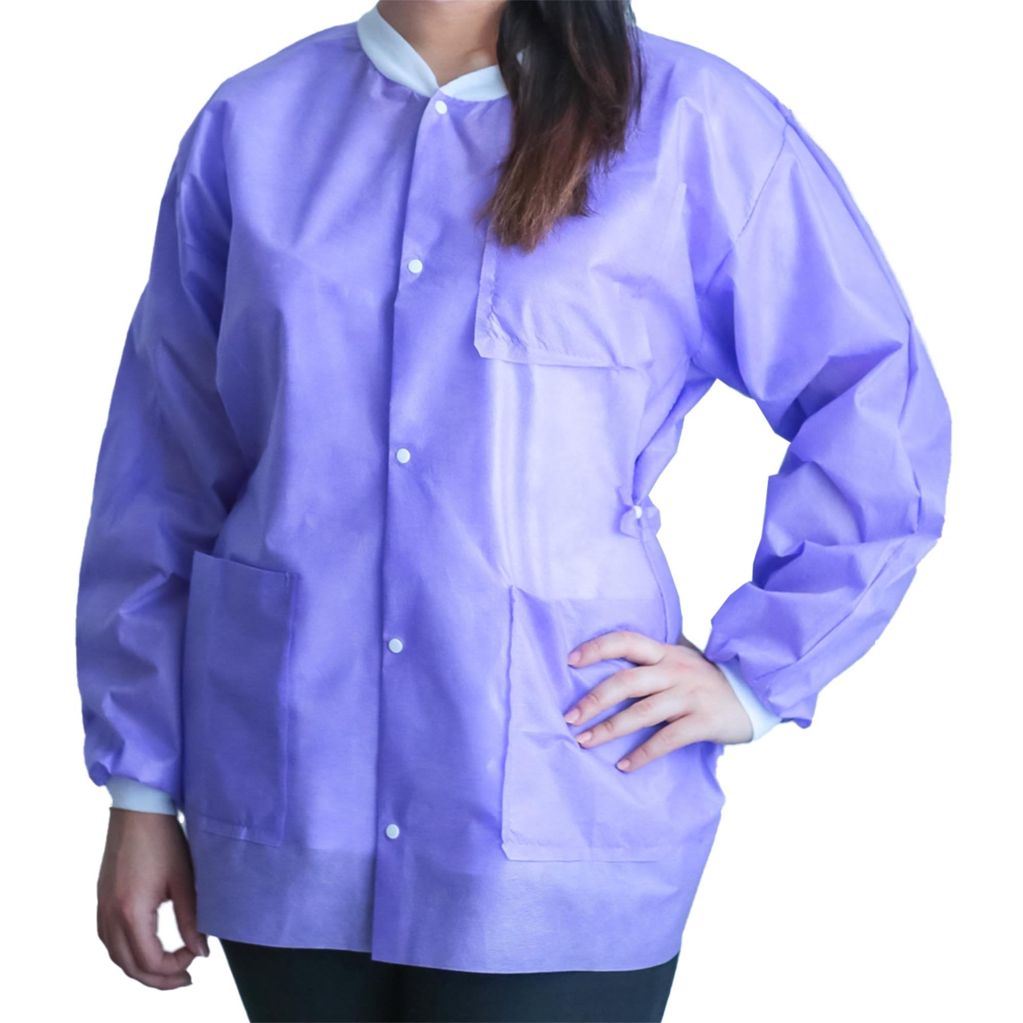Dukal - Lab Jacket FitMe™ Purple Medium Hip Length 3-Layer SMS Disposable [10/BG]