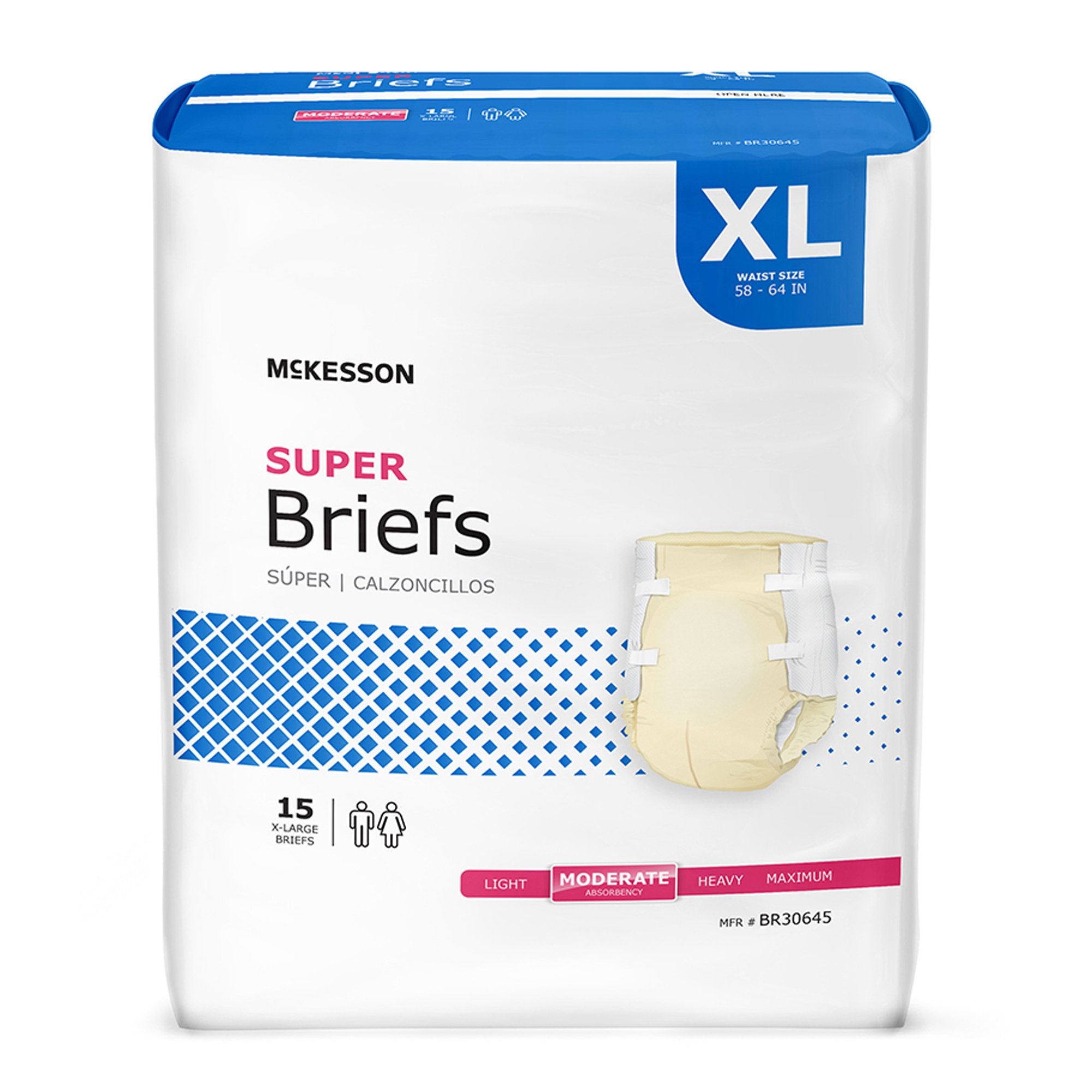 McKesson Brand - Unisex Adult Incontinence Brief McKesson X-Large Disposable Moderate Absorbency [15/BG]