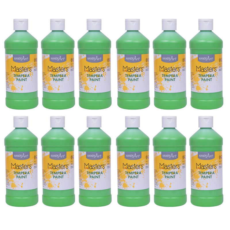HANDY ART - Little Masters® Tempera Paint, Light Green, 16 oz., Pack of 12