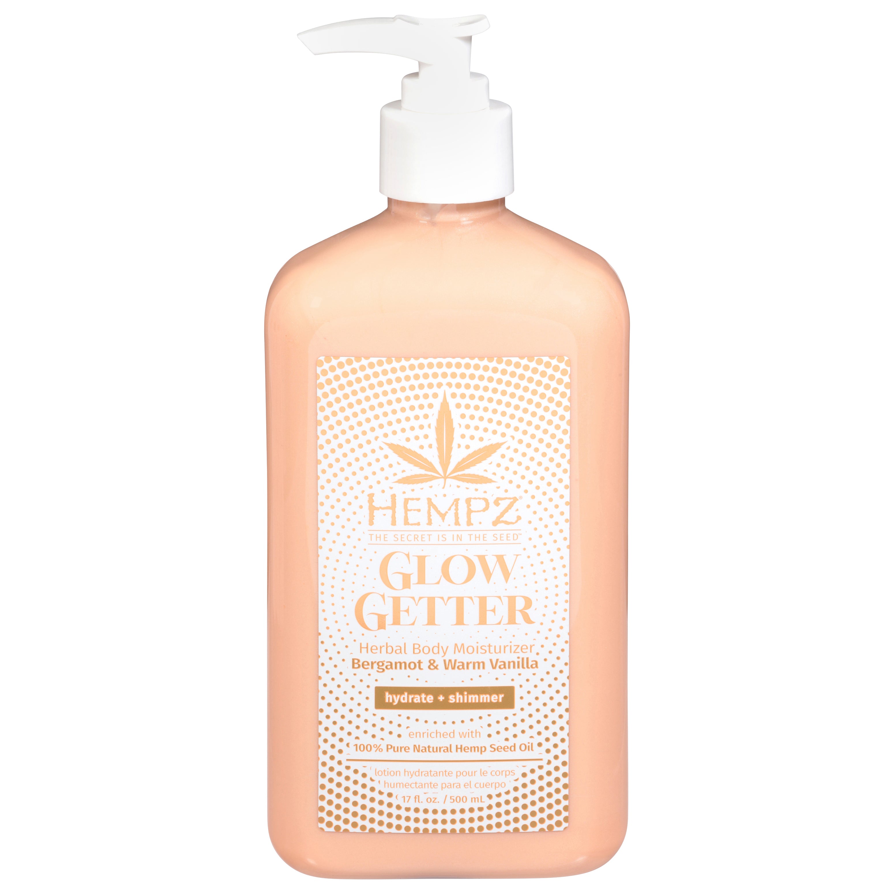 Hempz Glow Getter Herbal Bergamot & Warm Vanilla Body Moisturizer 17 fl oz - Case of 1