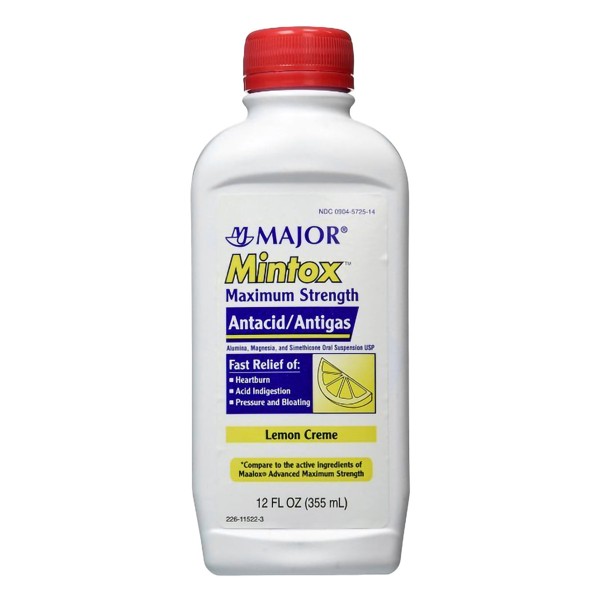 Major Pharmaceuticals - Antacid Mintox 400 mg - 40 mg Strength Oral Suspension 12 oz. [1/EA]