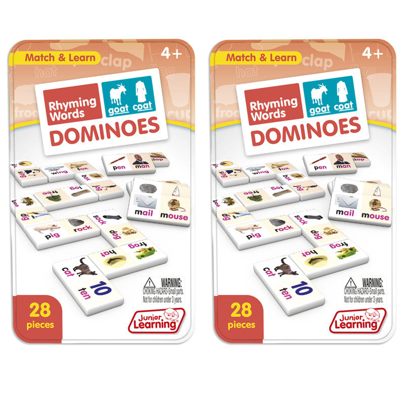 JUNIOR LEARNING - Rhyming Words Dominoes, 2 Sets
