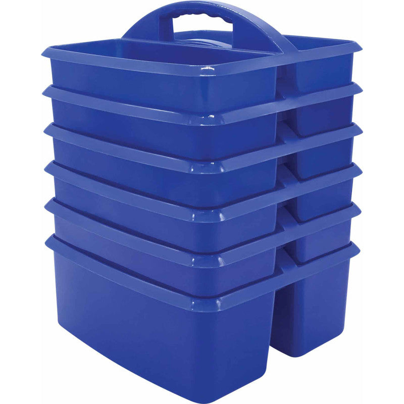 TEACHER CREATED RESOURCES - Blue Plastic Storage Caddy, Pack of 6