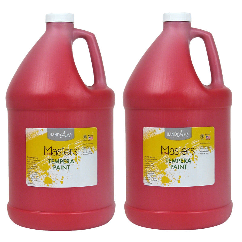 HANDY ART - Little Masters® Tempera Paint, Red, Gallon, Pack of 2