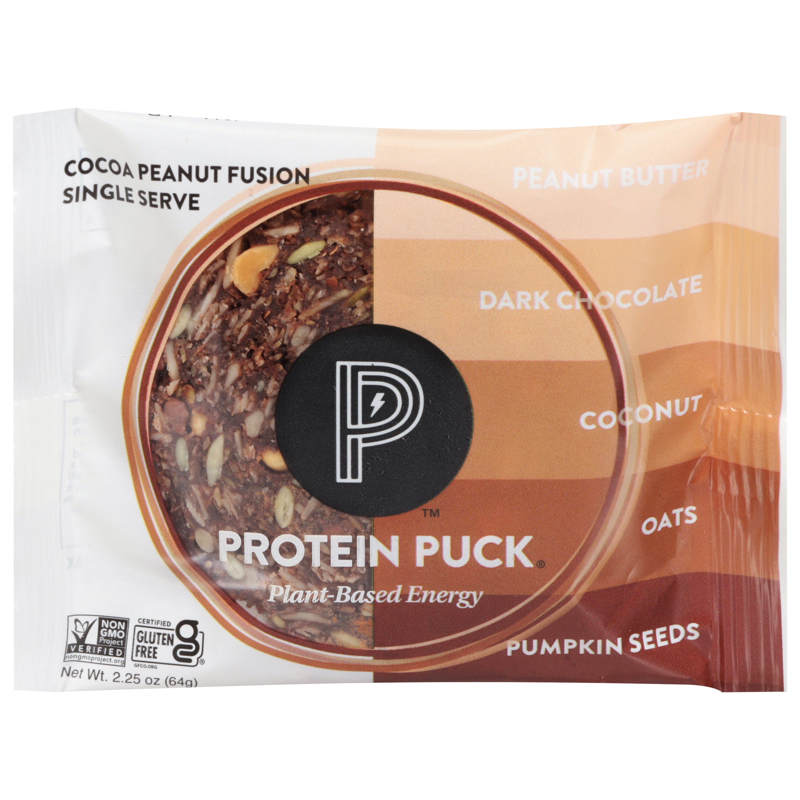 Protein Puck Cocoa Peanut Fusion Protein Bar 2.25 oz - Case of 16