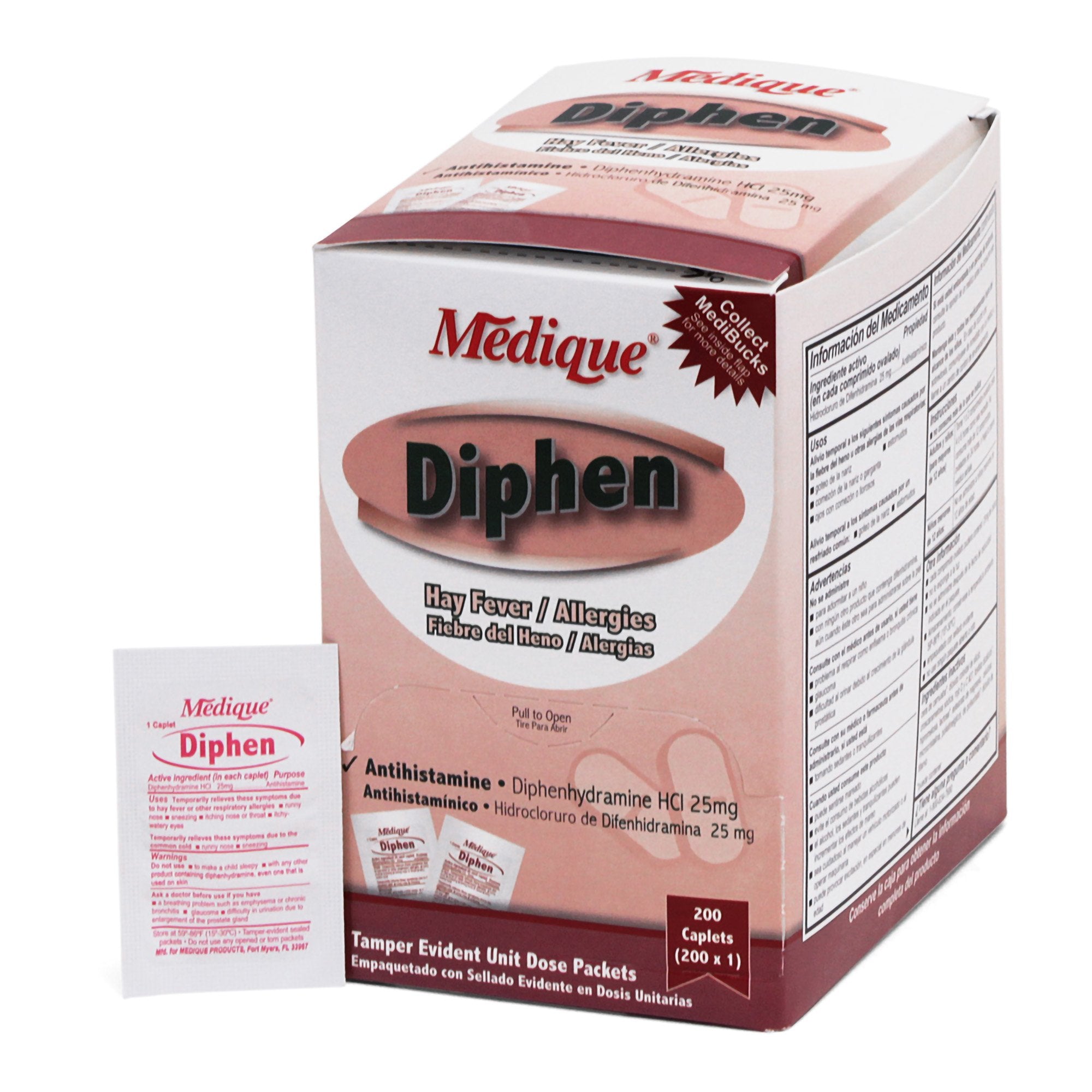 Medique Products - Allergy Relief Diphen 25 mg Strength Tablet 200 per Box [200/BX]