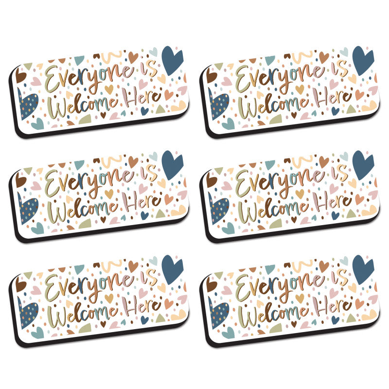 ASHLEY PRODUCTIONS - Magnetic Whiteboard Eraser, Everyone is Welcome, Pack of 6