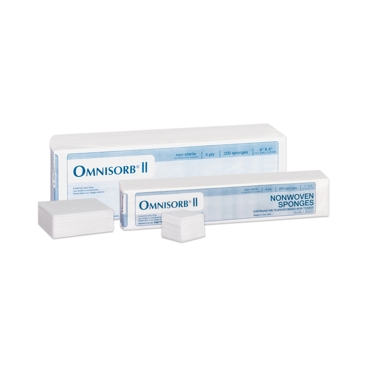 Tidi Products - Nonwoven Sponge Omnisorb® 2 X 2 Inch 4-Ply NonSterile 200 per Sleeve [1/SL]