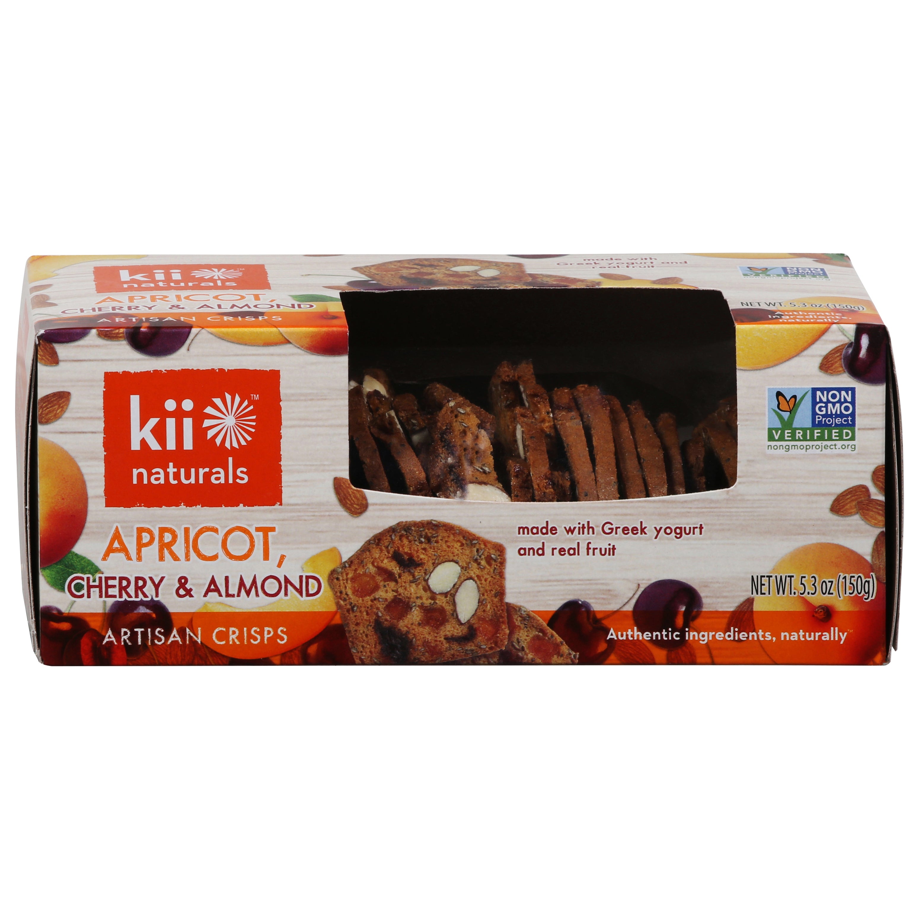Kii Naturals Apricot, Cherry & Almond Artisan Crisps 5.3 oz - Case of 12