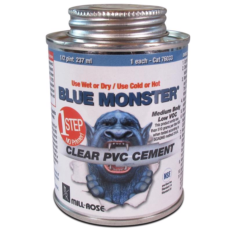 BLUE MONSTER - Blue Monster Clear All Weather Cement For PVC 8 oz