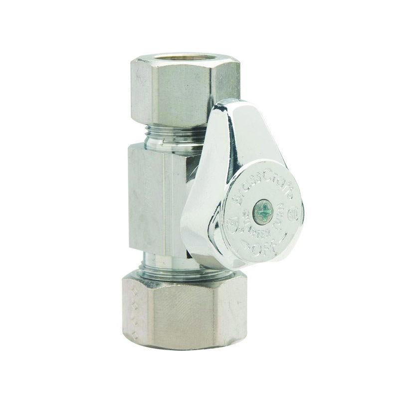BRASSCRAFT - BrassCraft 1/4 in. Compression outlets X 1/2 in. Compression Brass Shut-Off Valve