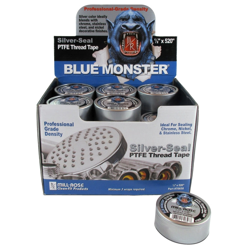MILL ROSE - Mill Rose Blue Monster Silver 1/2 in. W X 520 in. L Thread Seal Tape - Case of 30
