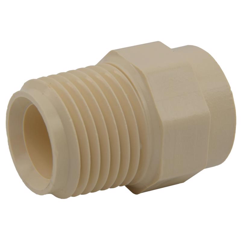 CHARLOTTE PIPE - Charlotte Pipe FlowGuard Schedule 40 1/2 in. Socket X 1/2 in. D MNPT CPVC Adapter 1 pk - Case of 25