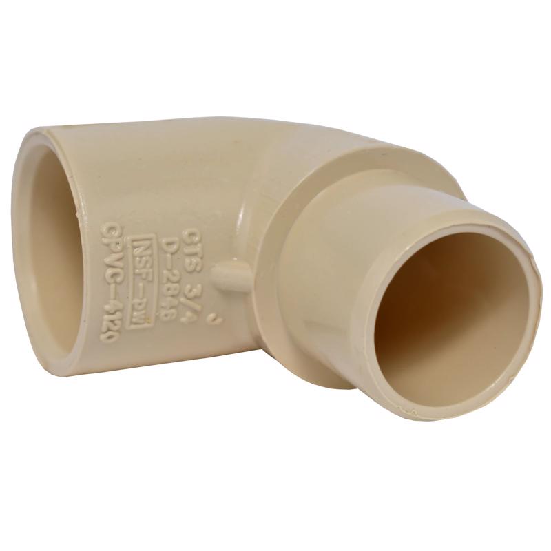 CHARLOTTE PIPE - Charlotte Pipe 3/4 in. Spigot X 3/4 in. D Socket CPVC 90 Degree Street Elbow 1 pk - Case of 25