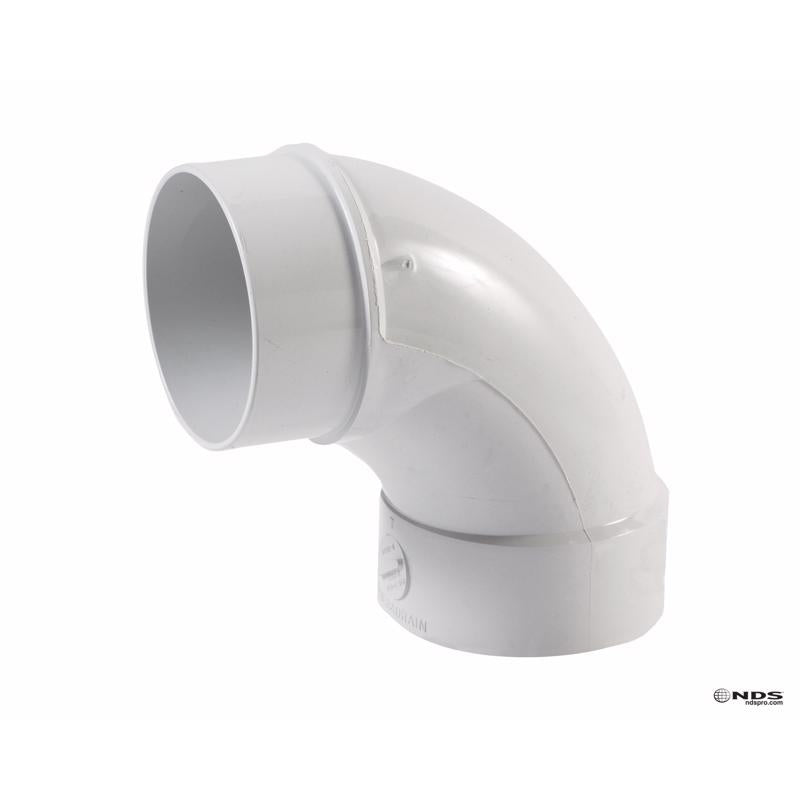 PLASTIC TRENDS - NDS Schedule 35 4 in. Hub each X 4 in. D Spigot PVC Elbow 1 pk [41P0ST]