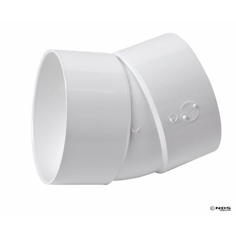 PLASTIC TRENDS - NDS Schedule 35 6 in. Hub each X 6 in. D Hub PVC Elbow 1 pk [6P04]