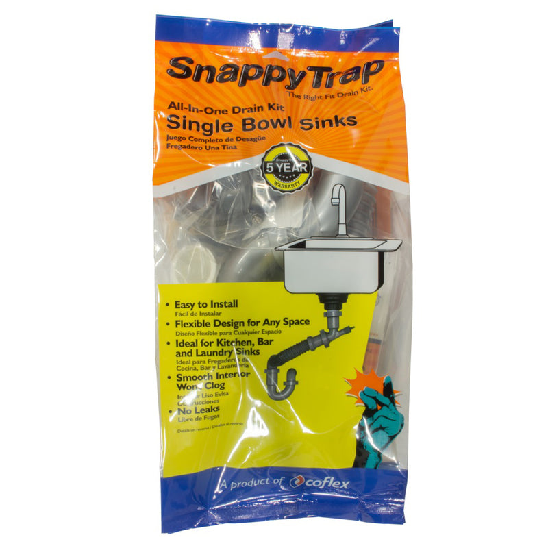SNAPPY TRAP - Snappy Trap 1-1/2 in. D PVC Single Sink Drain Kit