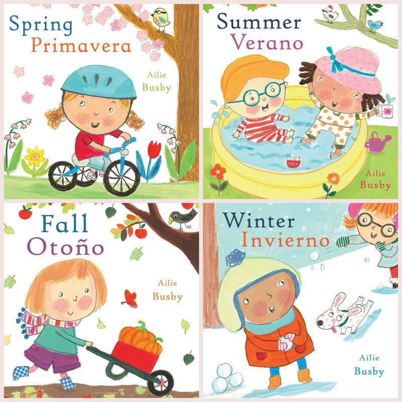 CHILD'S PLAY BOOKS - Seasons/Estaciones Bilingual English/Spanish Books, Set of 4