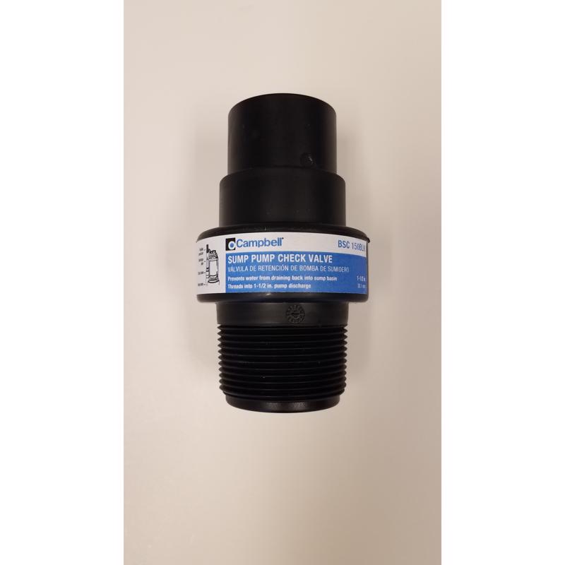 CAMPBELL - Campbell 1-1/2 in. D X 1-1/2 in. D Plastic Swing Check Valve [BSC 150BLK]