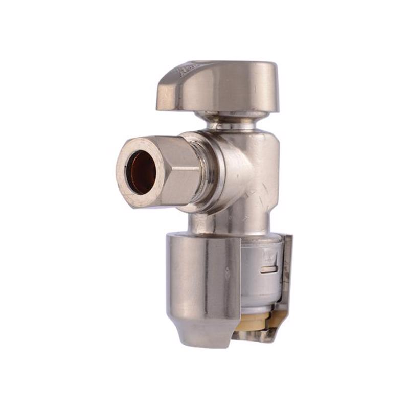SHARKBITE - SharkBite 1/2 in. PTC X 3/8 in. Compression Brass Angle Stop Valve