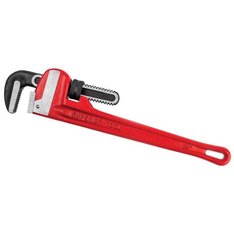 SUPERIOR TOOL - Superior Tool Pro-Line 2-1/2 in. Heavy Duty Pipe Wrench Red 1 pc