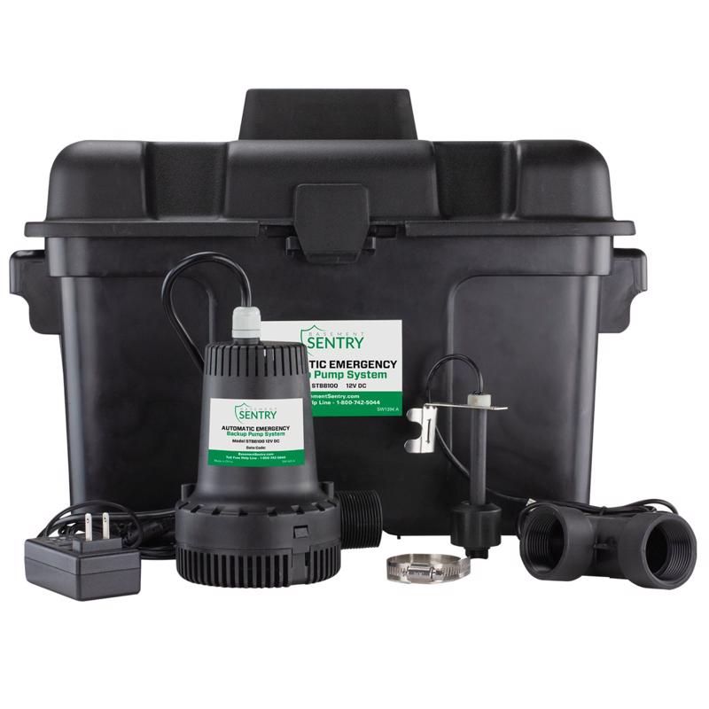 BASEMENT SENTRY - Basement Sentry 1200 gph Thermoplastic Vertical Float Switch Battery Submersible Backup Sump Pump