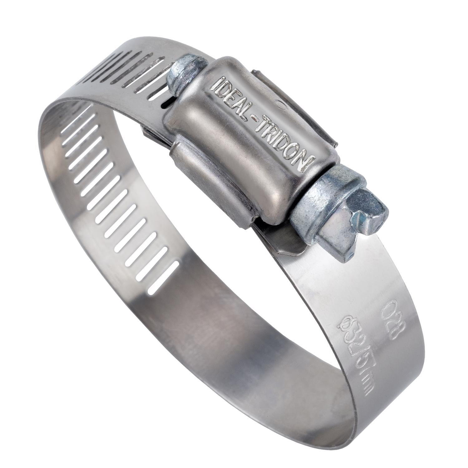Ideal Tridon 13/16 in. 1-3/4 in. SAE 20 Silver Hose Clamp Stainless Steel Band - Case of 10