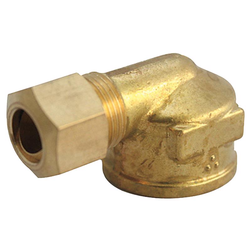 0 - 3/8 in. Compression X 1/4 in. D FPT Brass 90 Degree Elbow - Case of 5